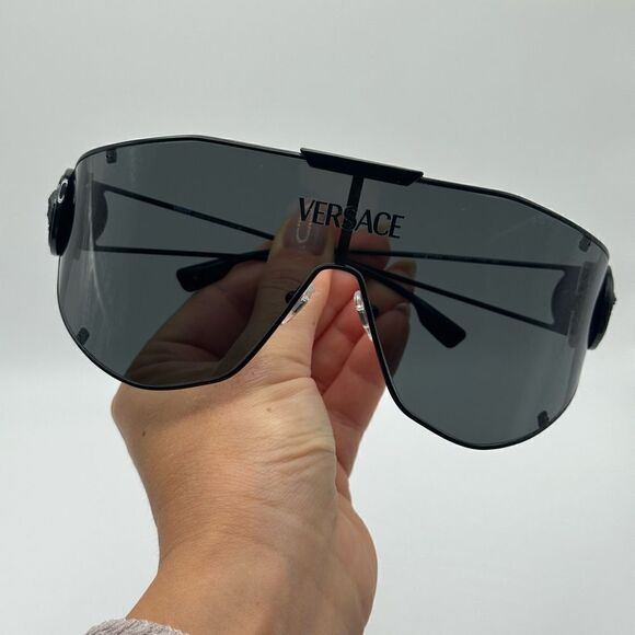 VERSACE Sunglasses VE2268 143387 Matte Black Dark Grey Unisex NEW - Picture 8 of 10